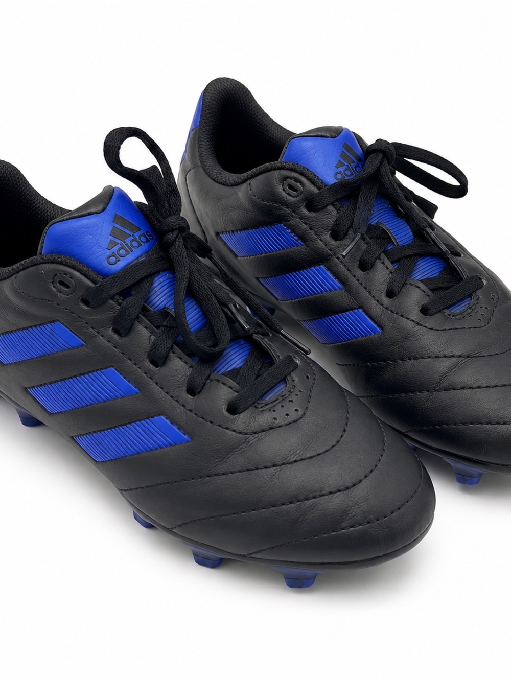 Adidas Kids Black Blue Soccer Cleats Size 4 Youth Firm Ground